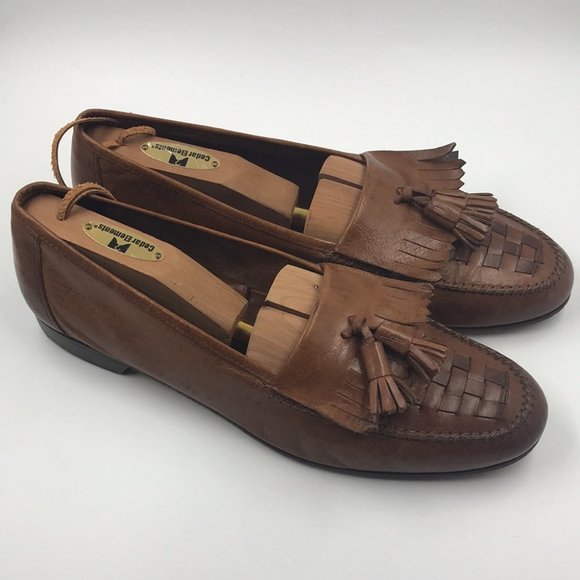 Louis Lanfranco Other - Louis Lanfanco Brown Leather Tassel Basket Weave Grandpacore Loafers size 9.5 M